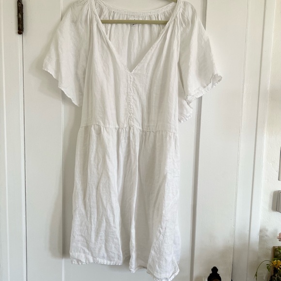 White Linen Dress by Velvet - Picture 2 of 2